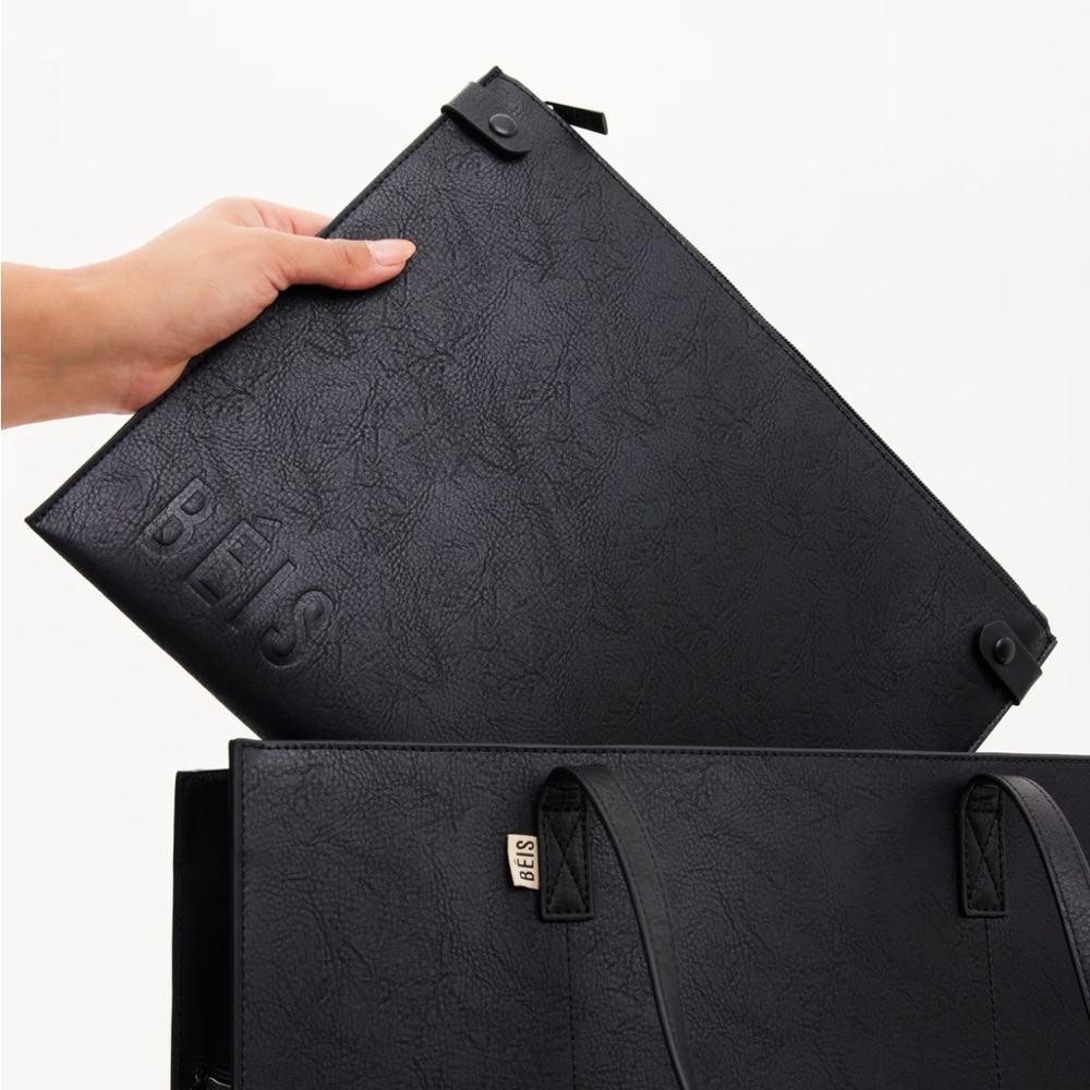 Beis Large Work Tote In Black - Picture 4 of 4